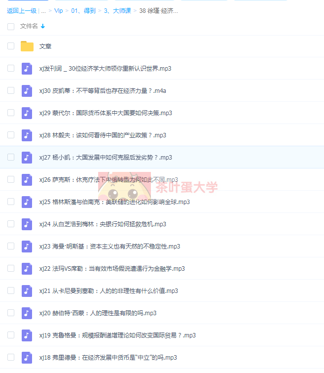 得到徐瑾《经济学大师30讲》课程资源音频下载百度云网盘分享 得到大学 第2张