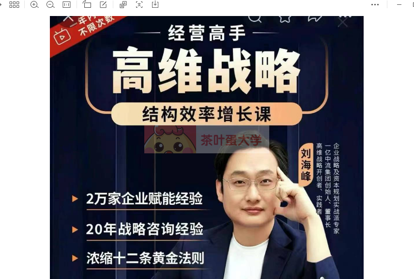 刘海峰：高维战略结构效率增长课下载！百度网盘分享，轻松获取 大师课 第1张